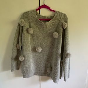 SHE+SKY puff ball sweater